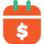 Calendar with dollar sign icon